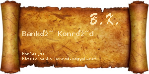 Bankó Konrád névjegykártya
