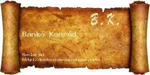 Bankó Konrád névjegykártya